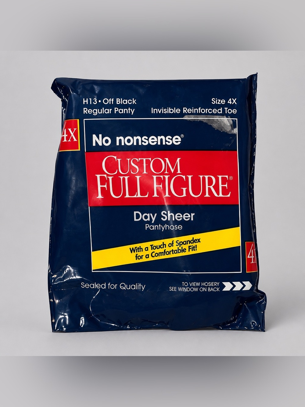 No Nonsense Custom Full Figure Size 4x Off Black Day Sheer Pantyhose 3/$25